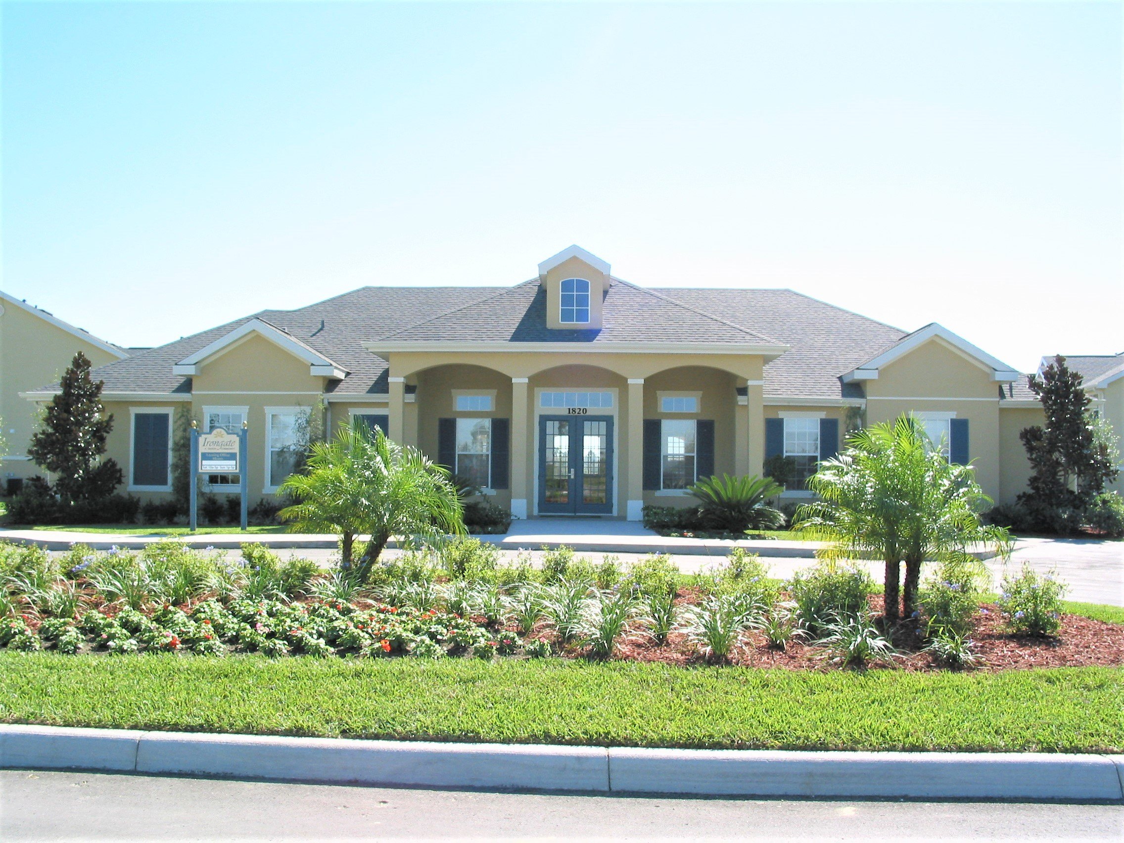 a house with a landscaped front yard